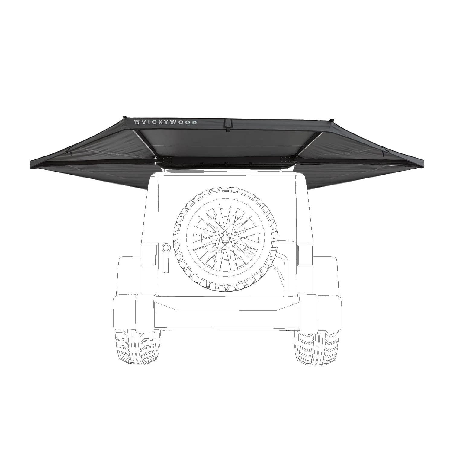VICKYWOOD 180° Heck-Markise LEAF 150 cm grau kaufen