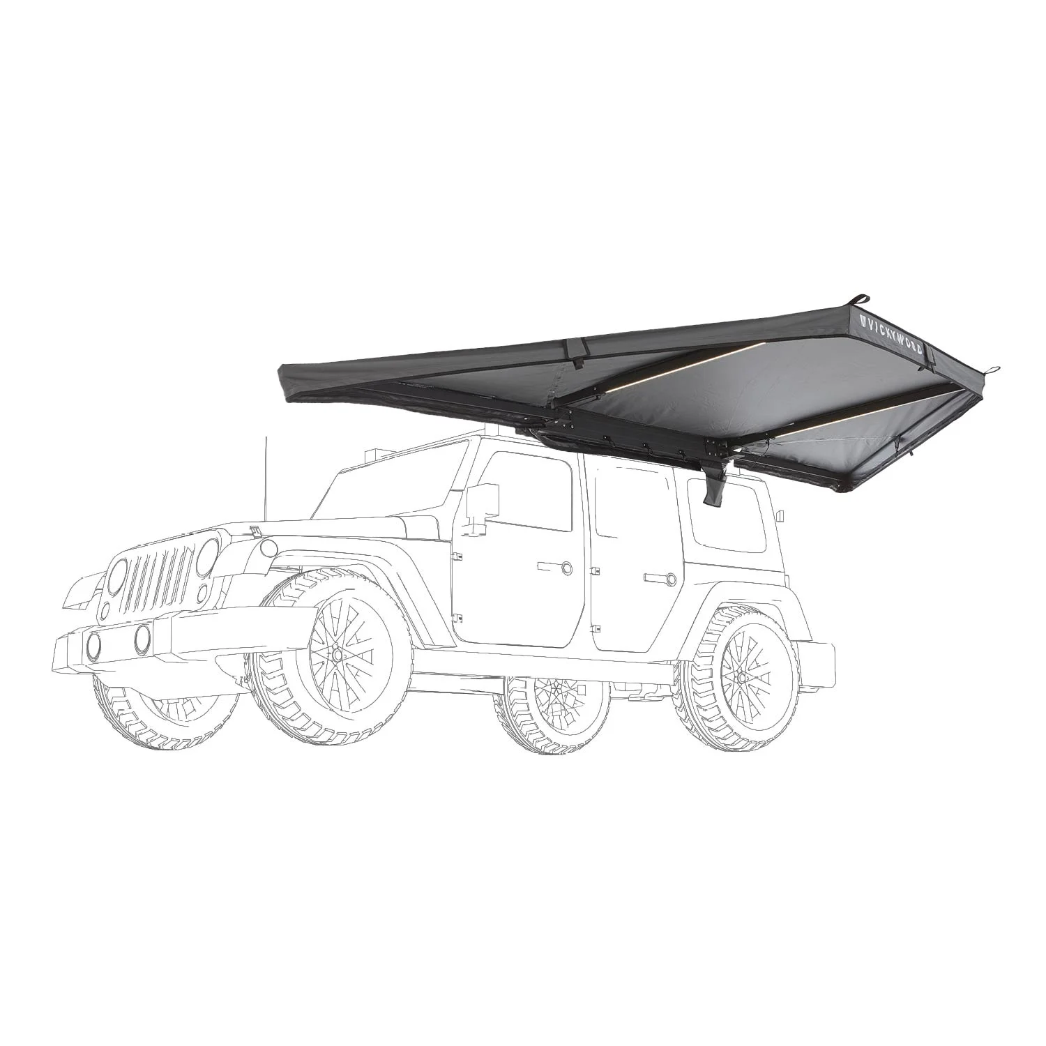 VICKYWOOD 180° Heck-Markise LEAF 150 cm grau kaufen