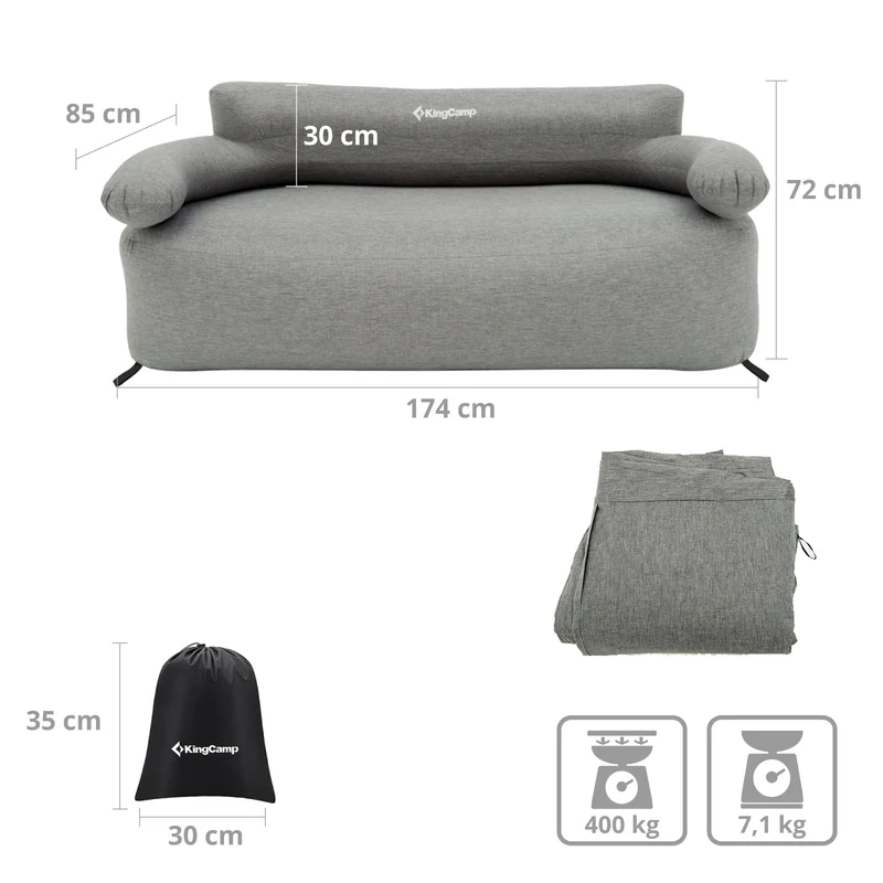 kingcamp campingcouch air sofa granite kaufen