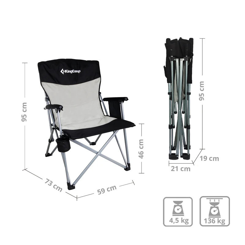 kingcamp campingstuhl comfort hard armrest chair kaufen