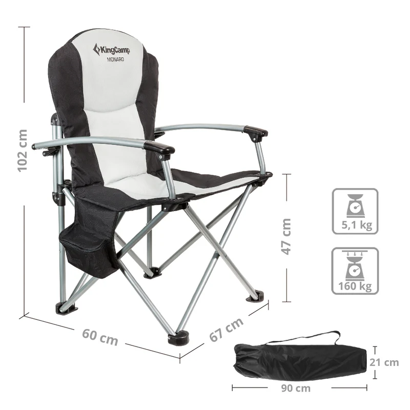 kingcamp campingstuhl delux hard armrest chair kaufen