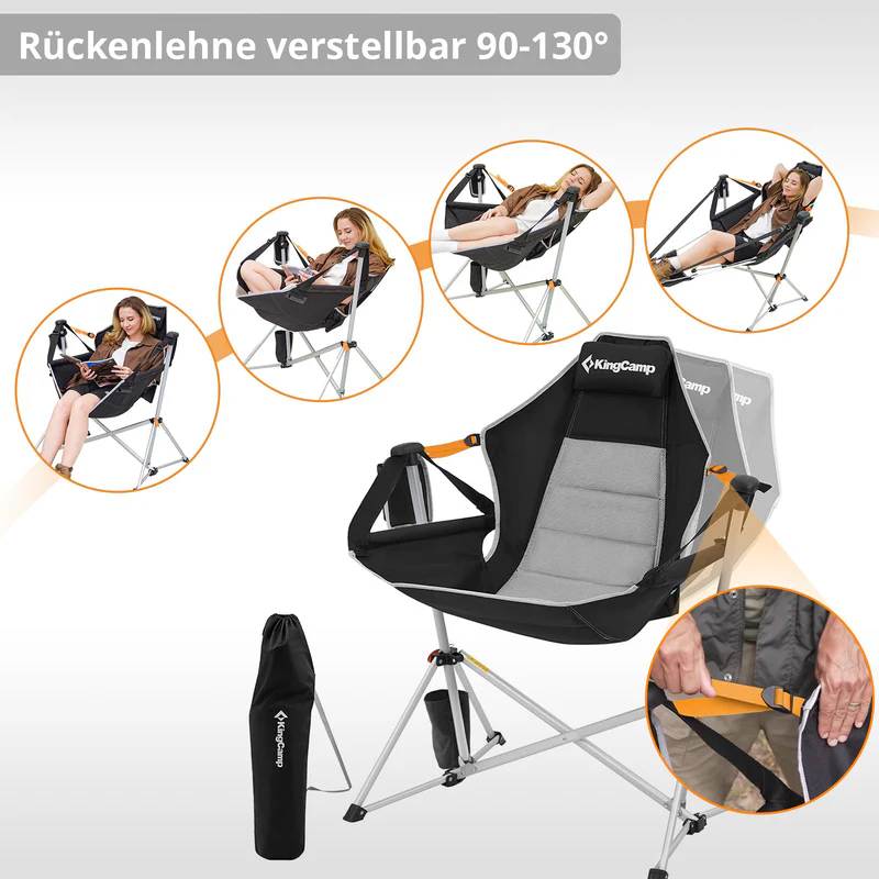 kingcamp campingstuhl orchid rocking chair deluxe kaufen
