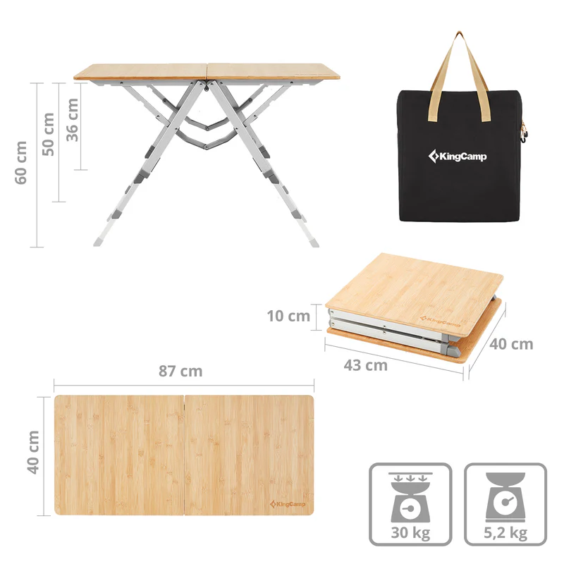 kingcamp klapptisch bamboo duo campingtisch kaufen