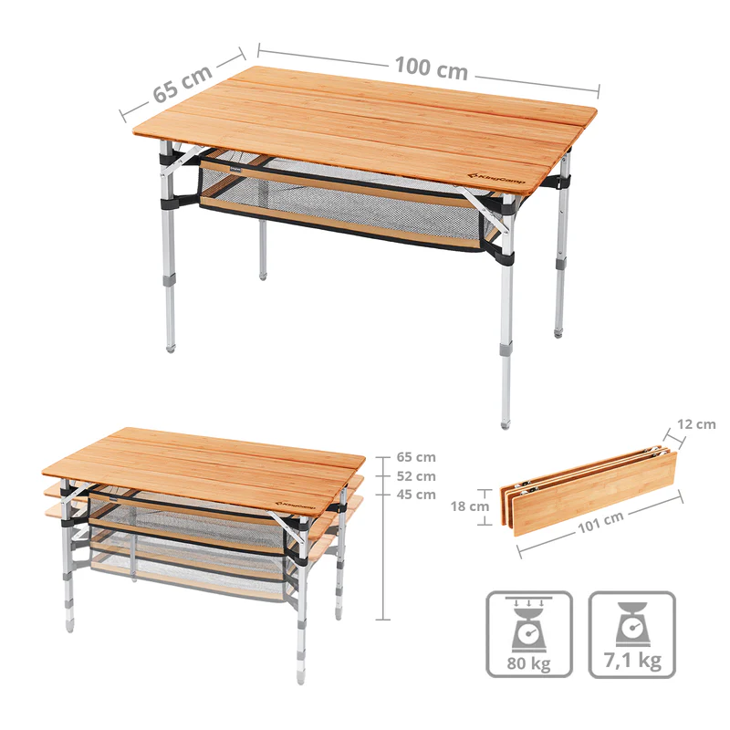 kingcamp klapptisch bamboo table l plus kaufen