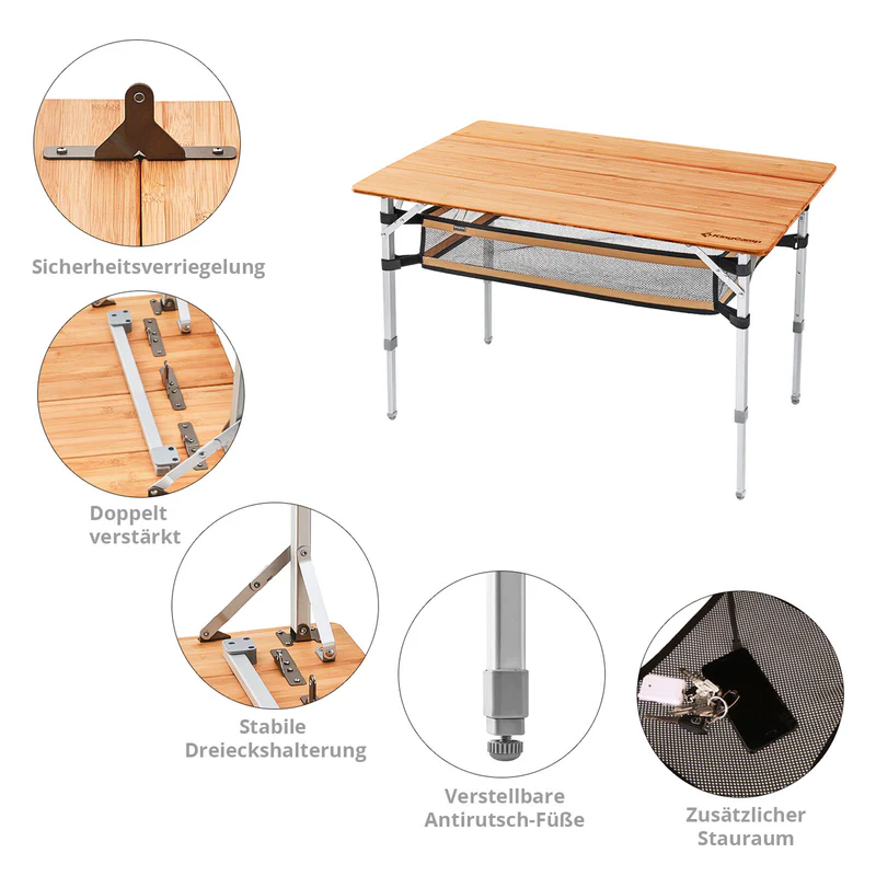 kingcamp klapptisch bamboo table l plus kaufen