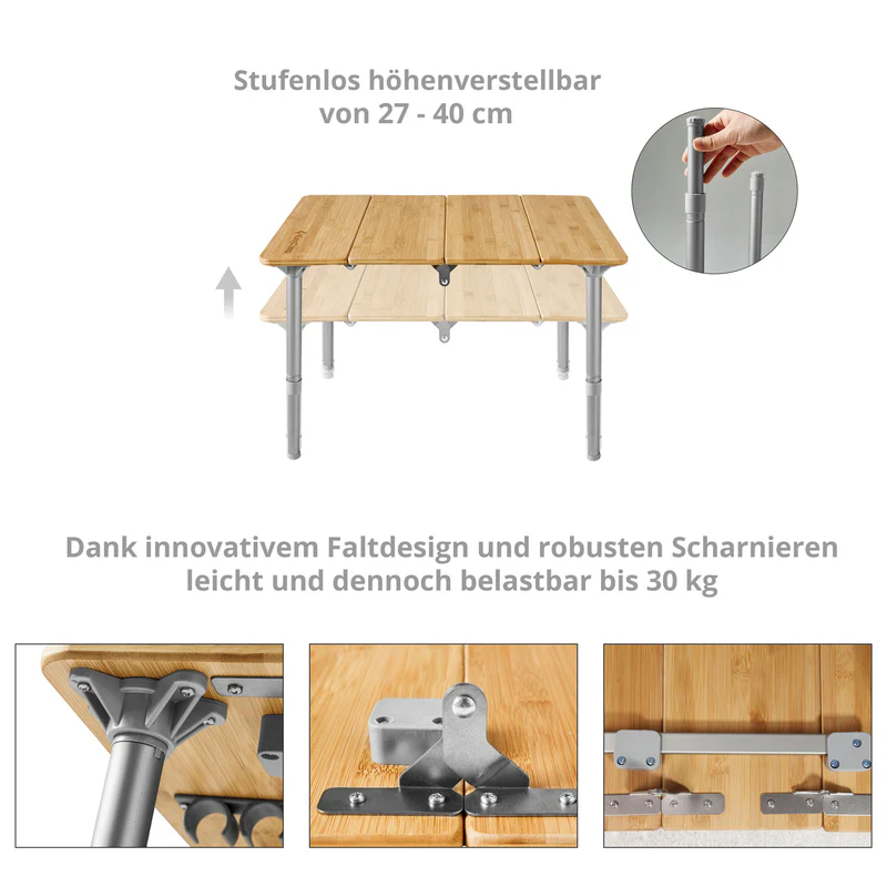 kingcamp klapptisch bamboo table xs kaufen
