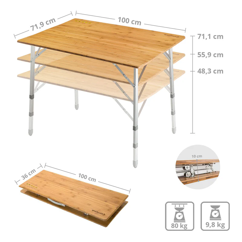 kingcamp koffertisch bamboo family table kaufen
