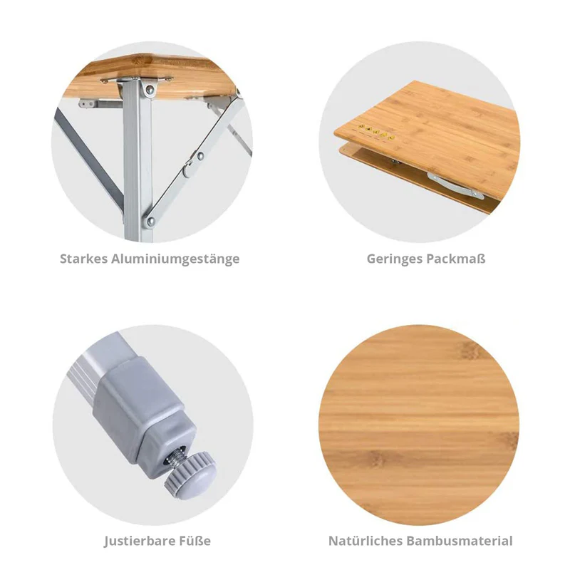 kingcamp koffertisch bamboo family table kaufen