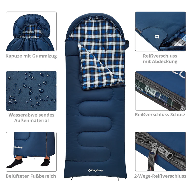 kingcamp kinderschlafsack decke cloud kids blau kaufen