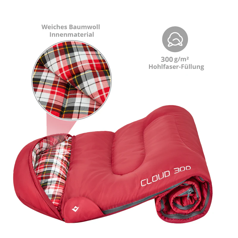 kingcamp kinderschlafsack decke cloud kids rot kaufen