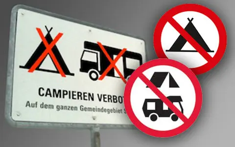 Campen verboten schilder