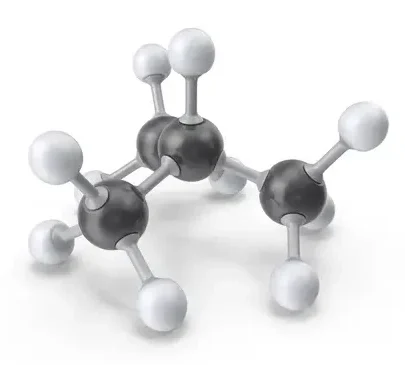 Isobutan Molekularstruktur, Brennstoff, Gas, Butanisomer, Campingkocher, kochen unterwegs,