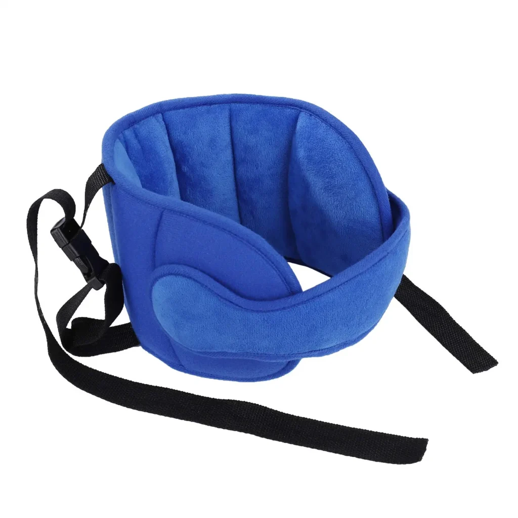 Kopfstütze Kindersitz Kopfband Kleinkind Auto kinderkopfstütze für Autositz, Verstellbarer Nackenstützen Kopfschutz Gürtel Schlafkissen Kopfhalterung, Blau