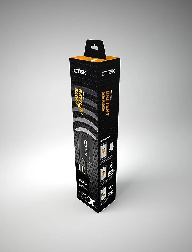 CTEK Battery Sense Batterieueberwachung 12 V Bluetooth Verbindung, Appfaehig, Ladeueberwachung, Schwarz, 30 x 7 x 15 cm