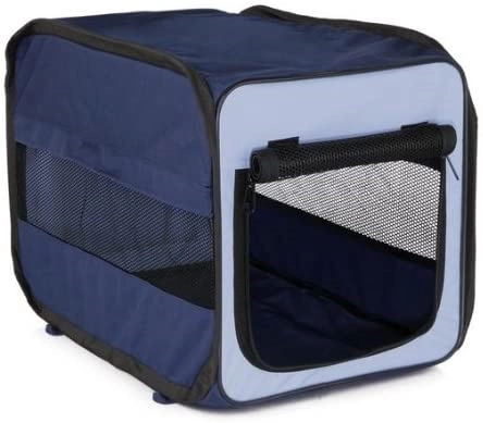 Trixie 39693 Mobile Kennel Twister, S–M: 50 × 52 × 76 cm, dunkelblau/hellblau