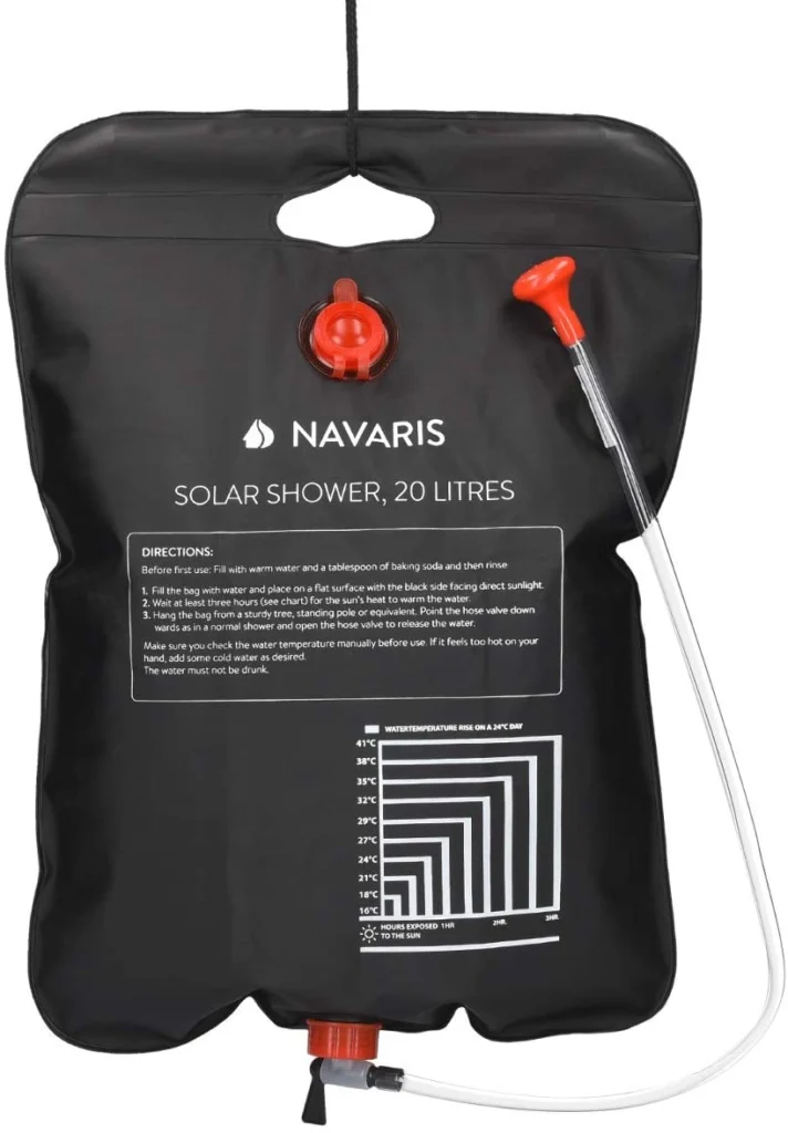 Navaris solardusche camping 20 L - Camping Dusche Solardusche - Campdusche Reisedusche kompakt - Camp Shower Outdoordusche mobil