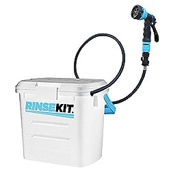 RINSE KIT Camping Dusche - Hand Druck Sprüher tragbar Garten Hunde Tiere Outdoor Weiß