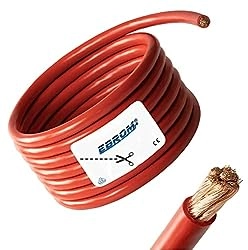 EBROM Batteriekabel - Aderleitung ROT, H07V-K 6-10 - 16-25 - 35-50 - 70 oder 95 mm² - Batterie Kabel 99,9% OFC Kupfer, Meterware, Ihre Auswahl: 16 mm2, x Stück im Warenkorb = x Meter von 16mm2