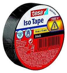 tesa Isolierband - Selbstklebendes Isolierband, hitzebeständig - Zum Isolieren, Reparieren und Bündeln - 10 m - SCHWARZ