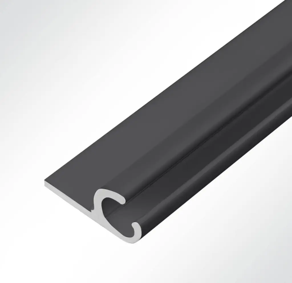 LYSEL® Kederschiene Kederleiste Kederprofil 15x30mm pulverbeschichtet 2m 45° Schwarz Ø10mm für Keder 6-9mm