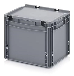 Eurobehälter-Eurobox 40 x 30 x 33,5 cm mit Scharnierdeckel inkl. gratis Zollstock