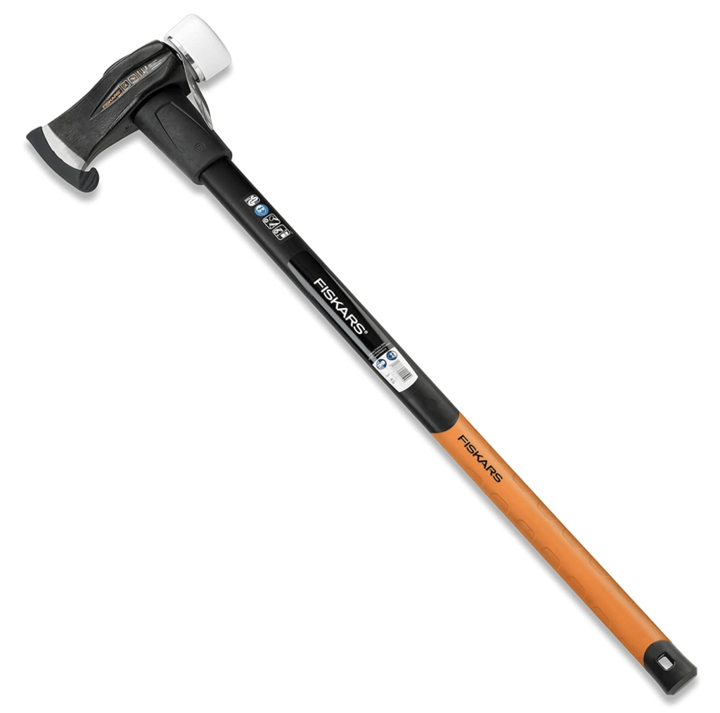 Fiskars Spalthammer (geschmiedet), 2 in 1: Axt und Hammer, 3,9 kg, Gehärtete Stahl-Klinge & Spaltaxt, Inklusive Klingen- und Transportschutz, Länge: 96 cm, Hochwertige Stahl-Klinge, X27–XXL, 2,57 kg