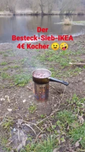 IKEA Besteck Sieb Kocher Feuerküche kochen unterwegs