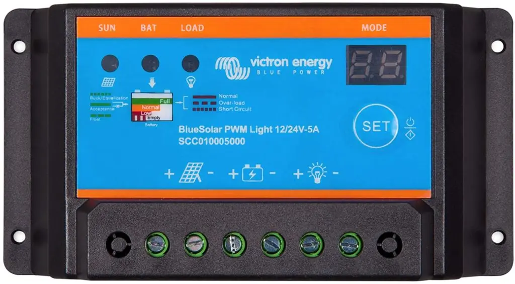 stromversorgung Victron Energy BlueSolar PWM-light 48-Volt 10 Amp Solar Laderegler