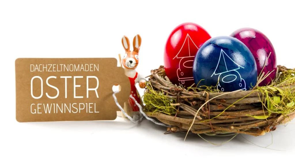 Osternest mit bunten eiern kleiner osterhase gewinnspiel