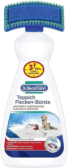 Dr. Beckmann Teppich Flecken-Bürste| Teppichreiniger zur Entfernung selbst hartnäckiger Flecken und Gerüche | inkl. Bürstenapplikator | 1x 650 ml