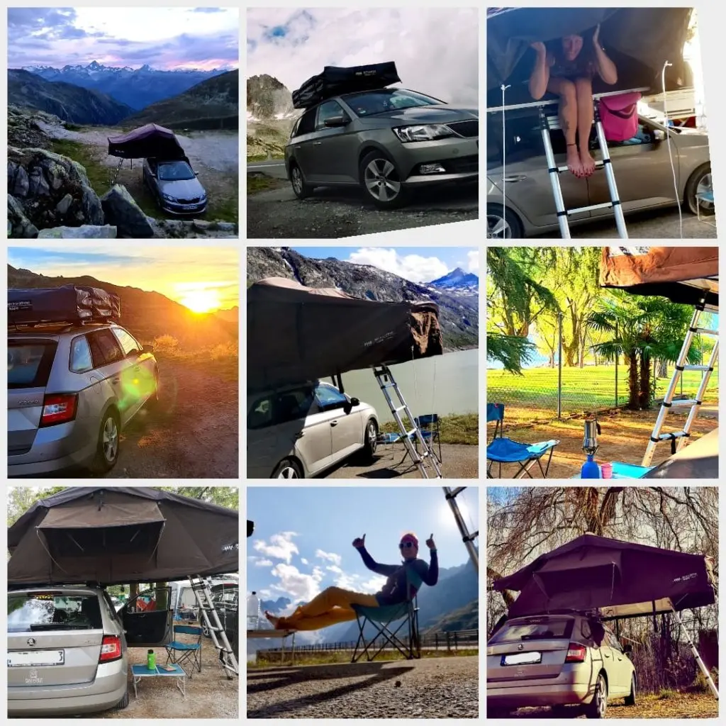 bilder collage einer alleinreisenden frau