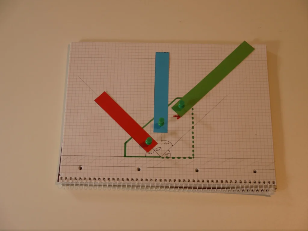 modell eines zweidimensionalen klappmechanismuses