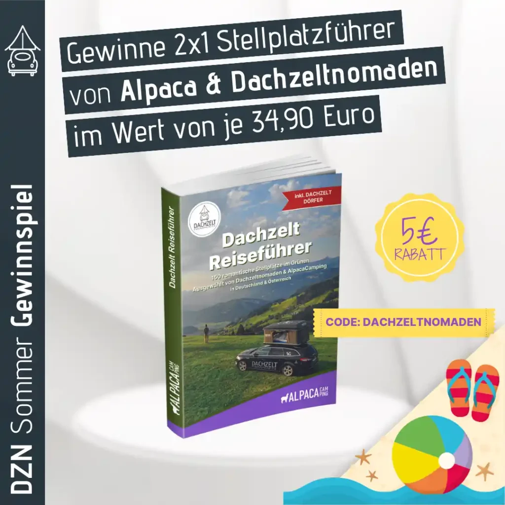 Dachzeltnomaden Sommer Gewinnspiel AlpacaCamping Dachzelt Reisefuehrer gewinnen