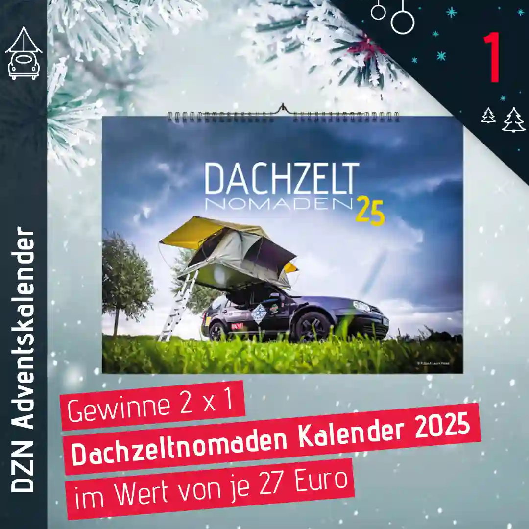 Dachzeltnomaden Adventskalender Türchen 1 DZN Kalender 2025 gewinnen