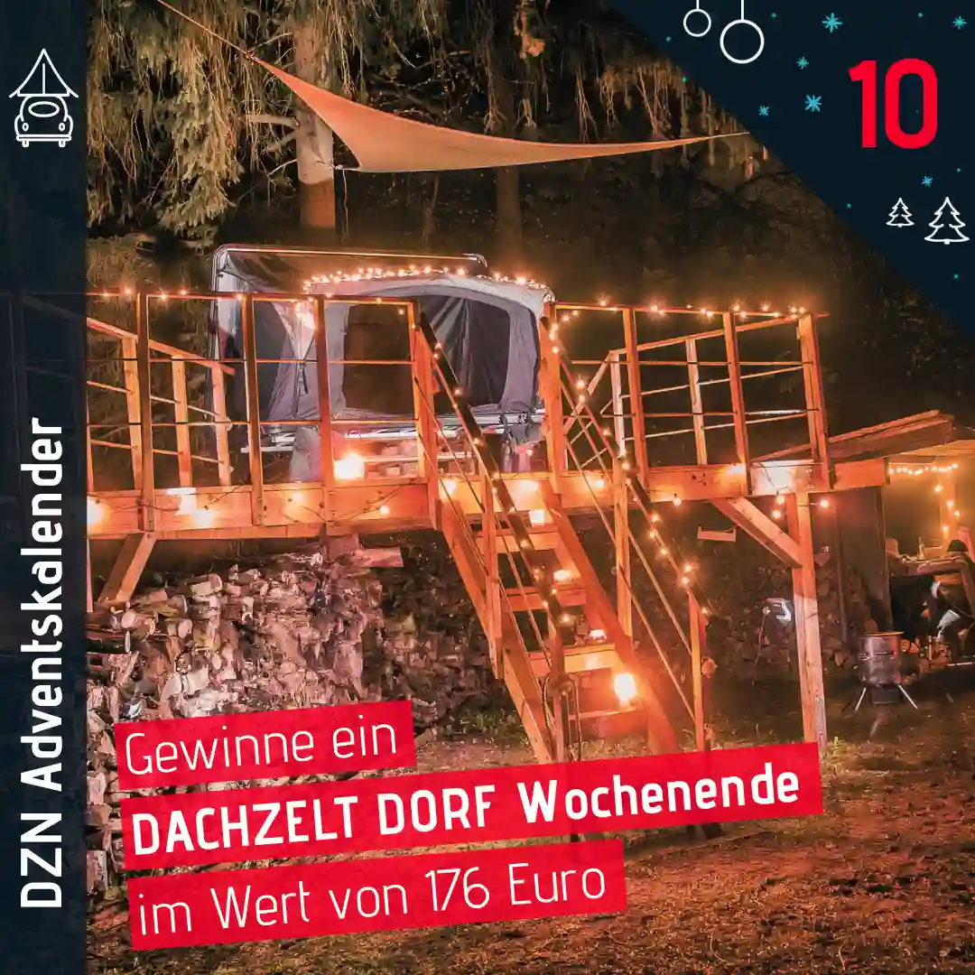 Dachzeltnomaden Adventskalender Türchen 10 DZD Wochenende Gutschein gewinnen