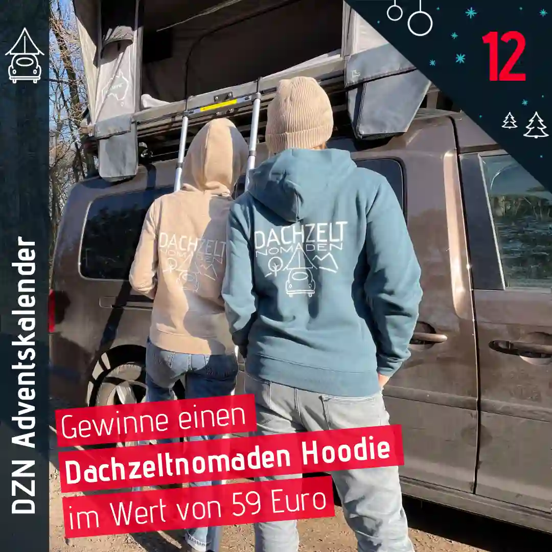 Dachzeltnomaden Adventskalender Türchen 12 DZN Hoodie gewinnen