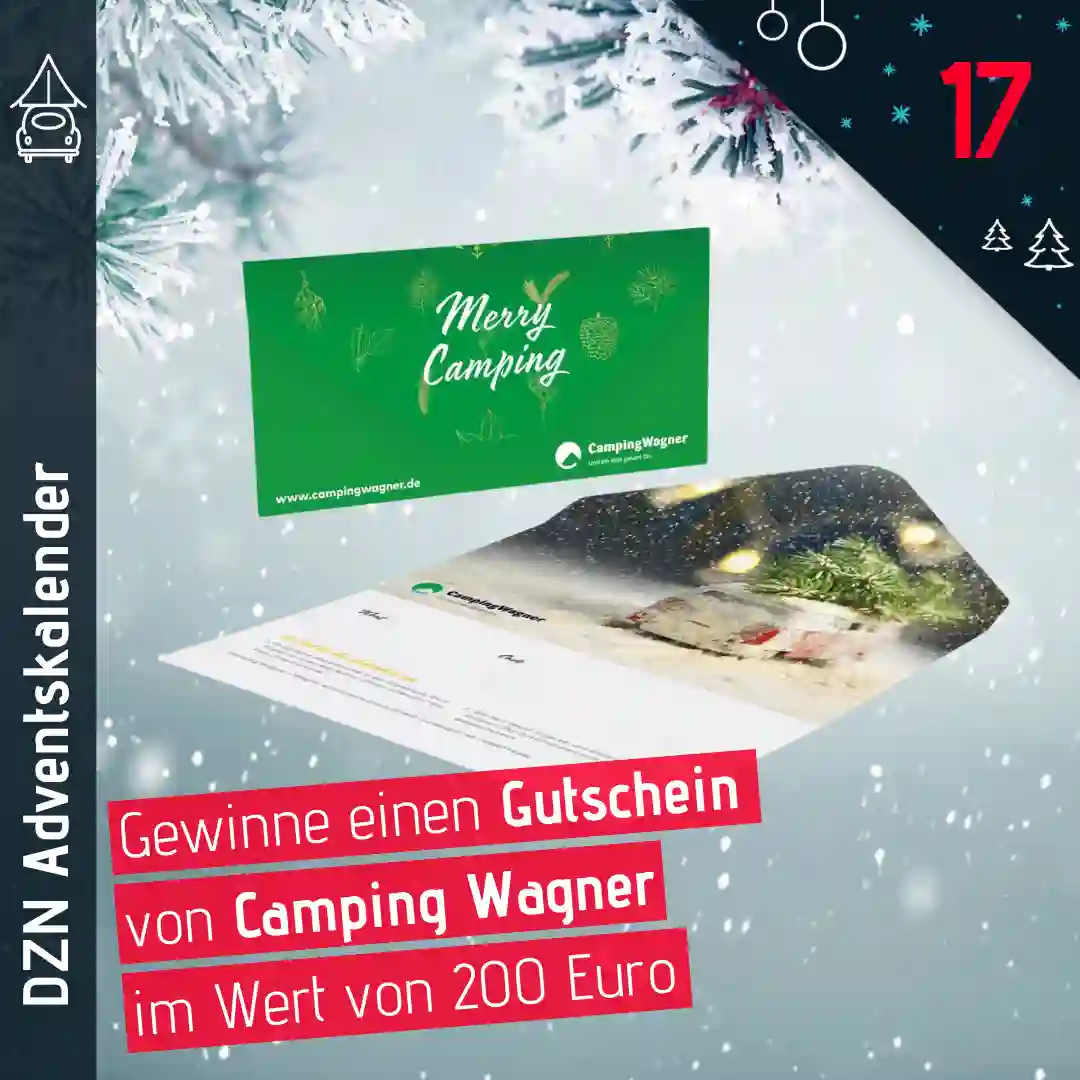 Dachzeltnomaden Adventskalender Türchen 17 Camping Wagner Gutschein gewinnen