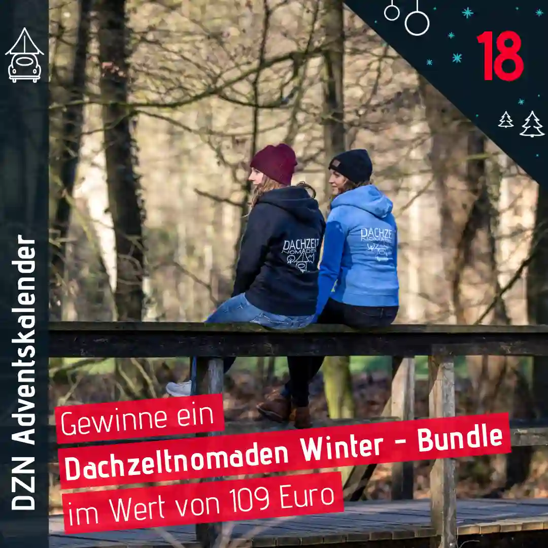 Dachzeltnomaden Adventskalender Türchen 18 Dachzeltnomaden Winter-Bundle Hoodie gewinnen