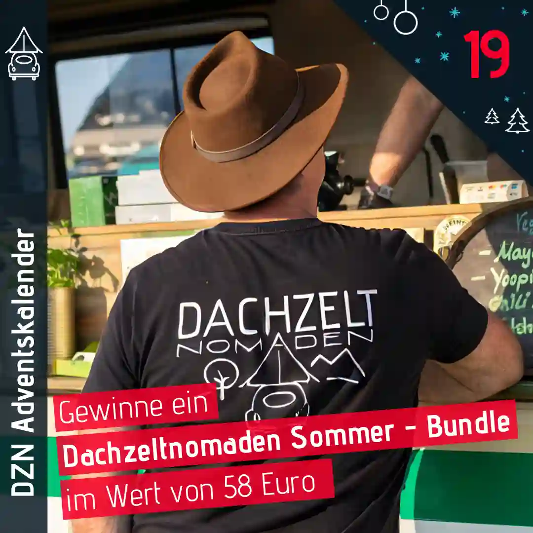 Dachzeltnomaden Adventskalender Türchen 19 Dachzeltnomaden Sommer-Bundle T-Shirt gewinnen