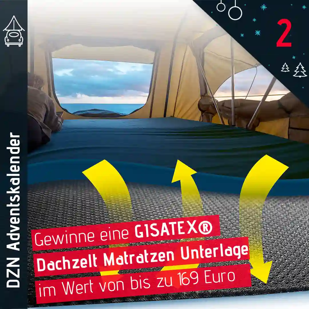 Dachzeltnomaden Adventskalender Türchen 2 GISATEX Dryweave Matratzenunterlage gewinnen