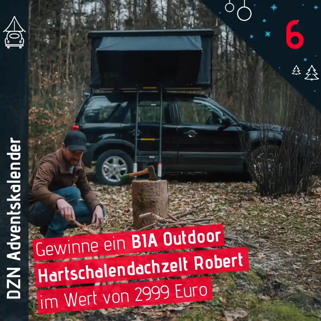 Dachzeltnomaden Adventskalender Türchen 6 BIA Outdoor Hartschalendachzelt Robert gewinnen