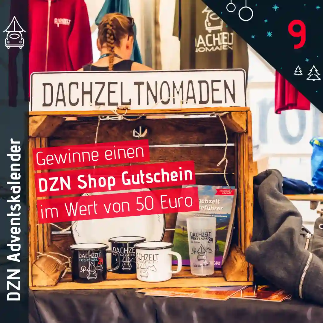 Dachzeltnomaden Adventskalender Türchen 9 DZN Shop Gutschein gewinnen