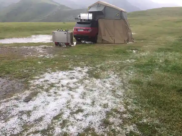 hagel beim dachzelten