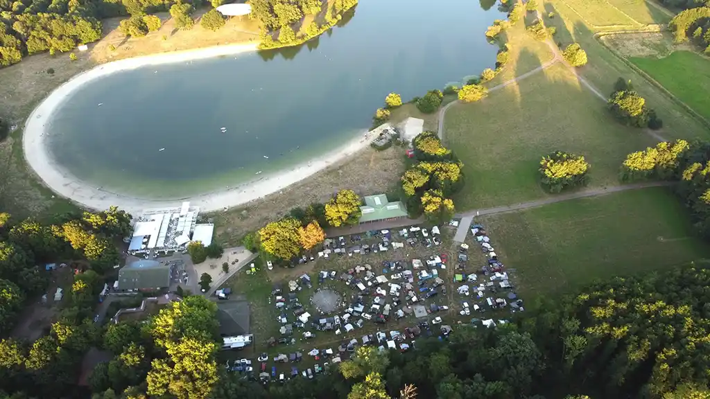 Hartensbergsee Goldenstedt Luftaufnahme Dachzelt popup 2022