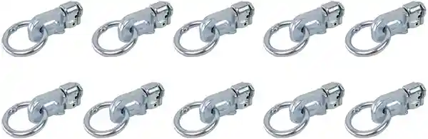 LOADCARE Airlineschiene Fitting Zurrösen Anhänger Airlineschienen Zubehör Verzurröse Fahrzeugeinrichtung Zubehör Doppelfitting 400 daN mit Ring Endbeschlag Silber (10)