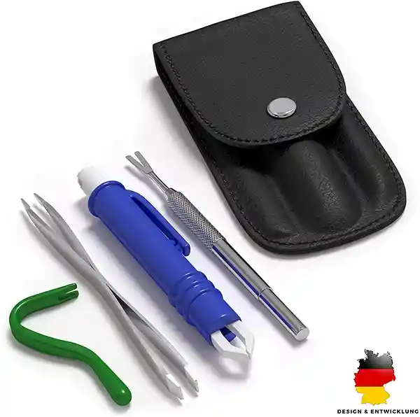 MYDAISY Zeckenzange 5er Set mit Etui -Zeckenschutz für Menschen Haustiere & Kinder - Hunde - Zeckenhaken - Katze