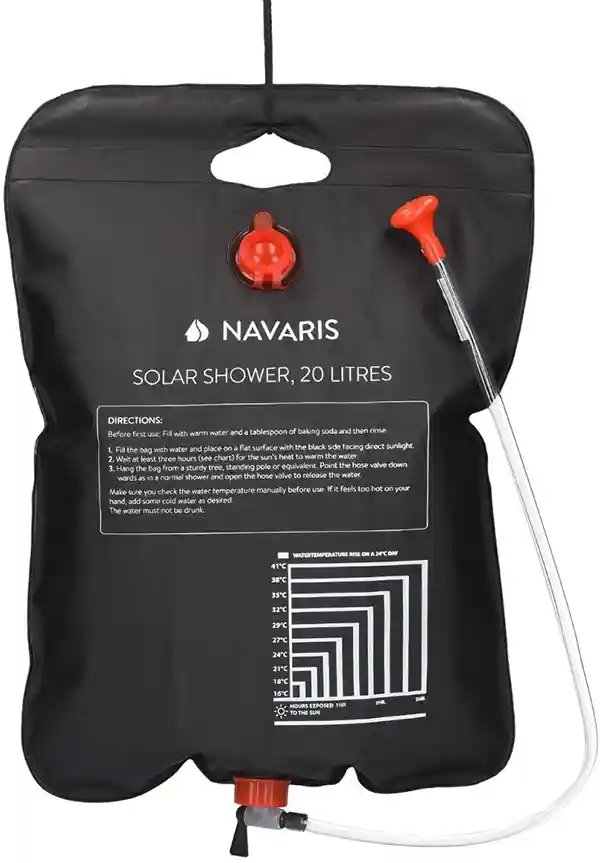 Navaris solardusche Camping 20 L - Camping Dusche Solardusche - Campdusche Reisedusche kompakt - Camp Shower Outdoordusche mobil