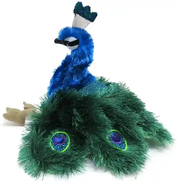 Folkmanis Handpuppe Puppet 2834 Kleiner Pfau Blau, Grün