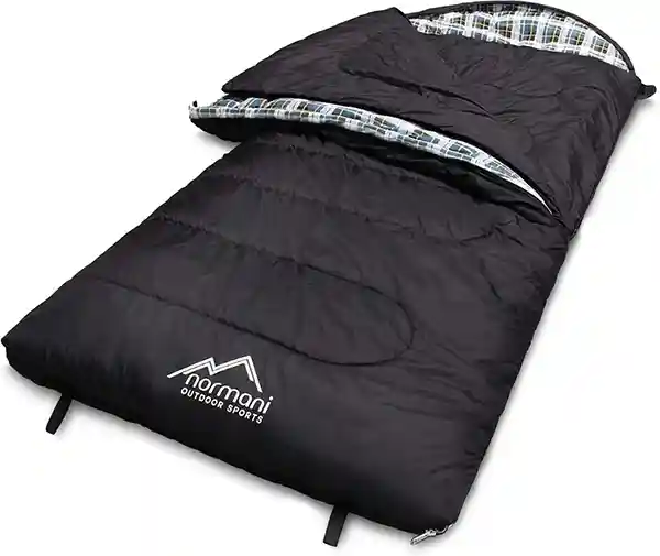 4-in-1-Funktion Extrem Outdoor Schlafsack 'Antarctica' aus Nylon Rip-Stop mit 500 + 250 g/m² Hollow Fiber Füllung 220 x 90 cm