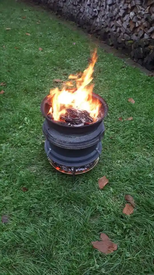 Felgengrill selbstgebastelt kochen unterwegs feuerküche